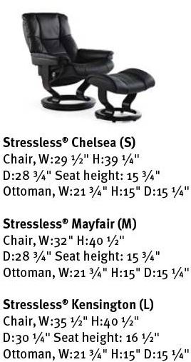 Mayfair Family of Recliners - Dimensions Card