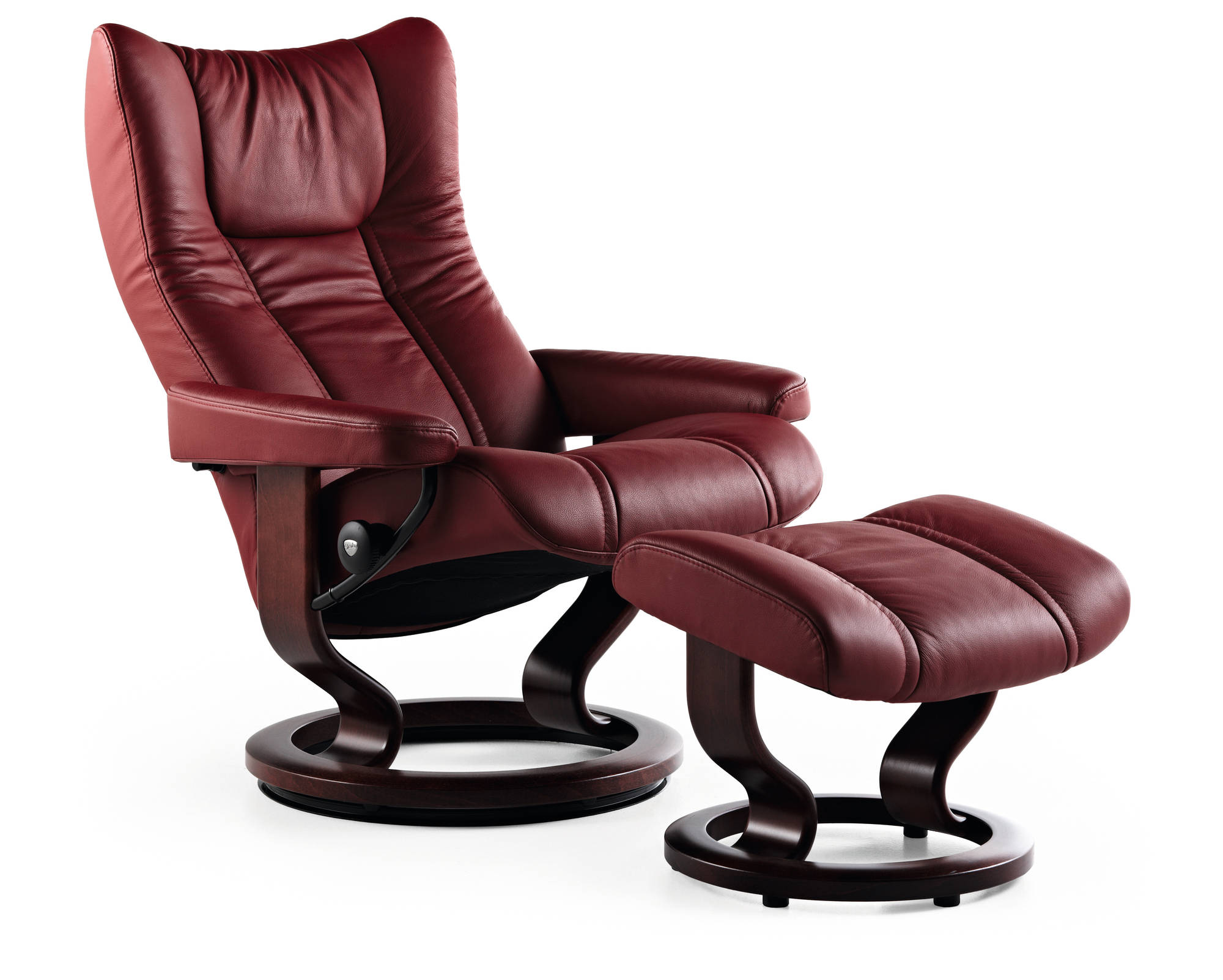 Ekornes Stressless Wing Recliner with footrest.