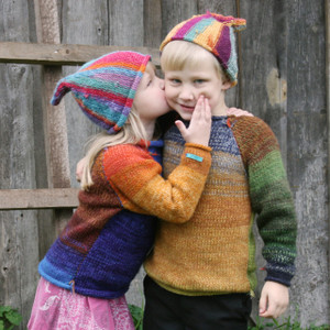 kids sizes M and L raglan pullover sweater machine washable wool cycle, prewashed, completely reversible wool kid mohair cotton blended by Wrapture by Inese