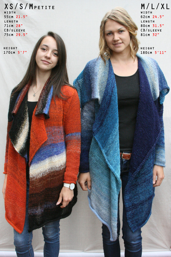 Annie cardigan Coat custom order, one of a kind style catalog Wrapture by Inese Iris Liepina