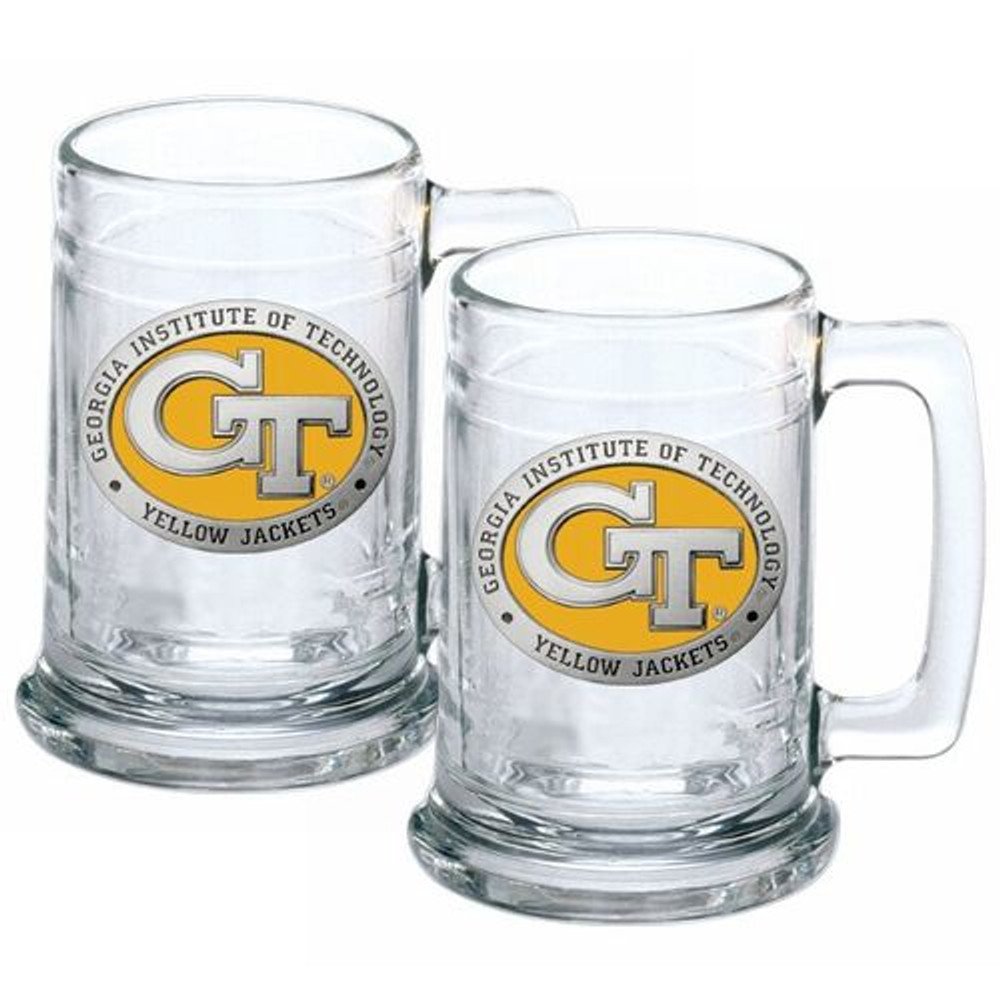 Tech Yellow Jackets Beer Mug Set of Two