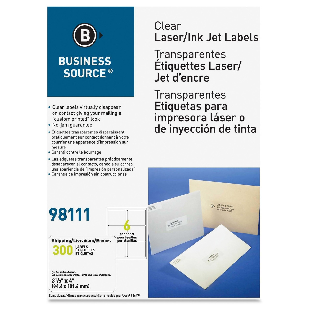 business source brand labels clear laser labels 6 up labels 3