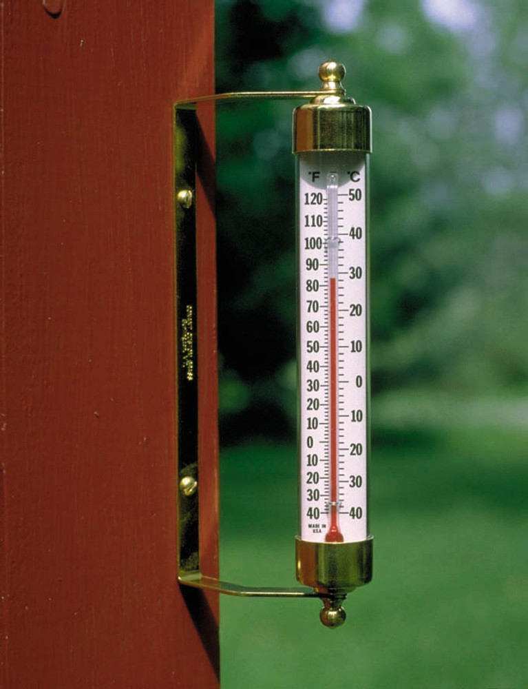 Original Vermont Outdoor Thermometer - Brass - The Old Farmer's Store