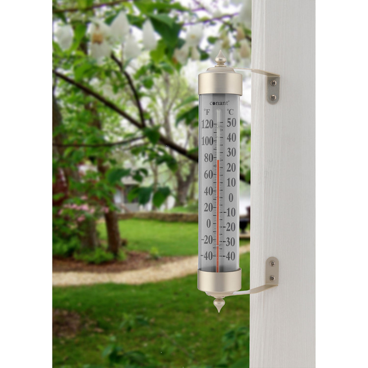 Vermont Grande View Thermometer - Satin Nickel