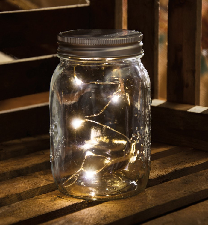 Lighted Glass Mason Jar