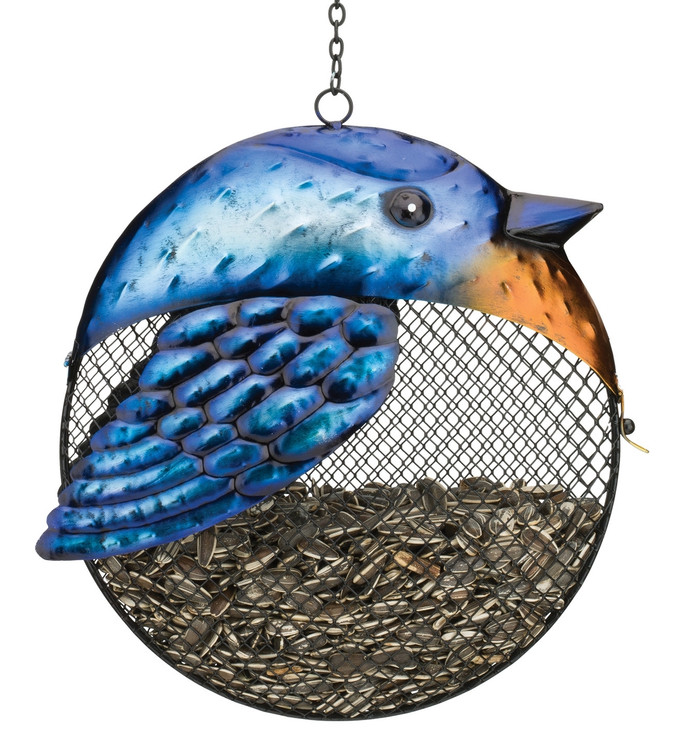 Fat Bird Seed Feeder - Blue Bird