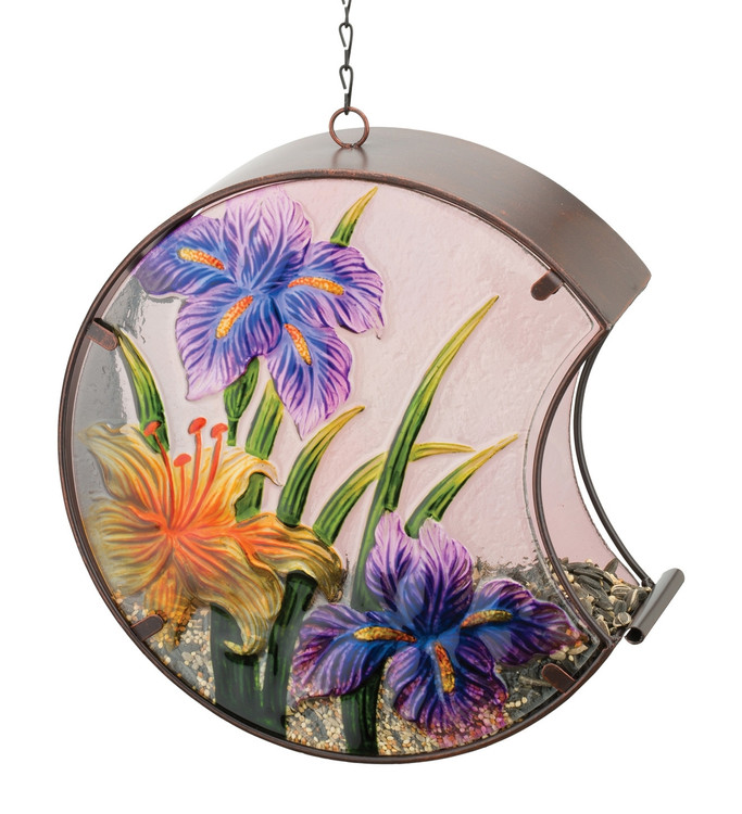 Hand-Painted Bird Feeder - Iris