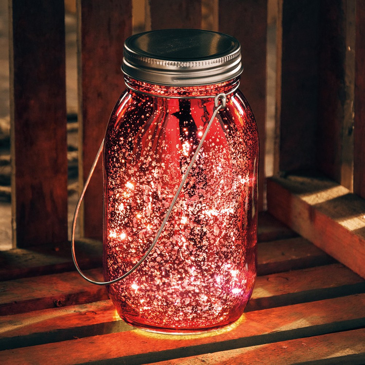 Lighted Red Mercury Lantern