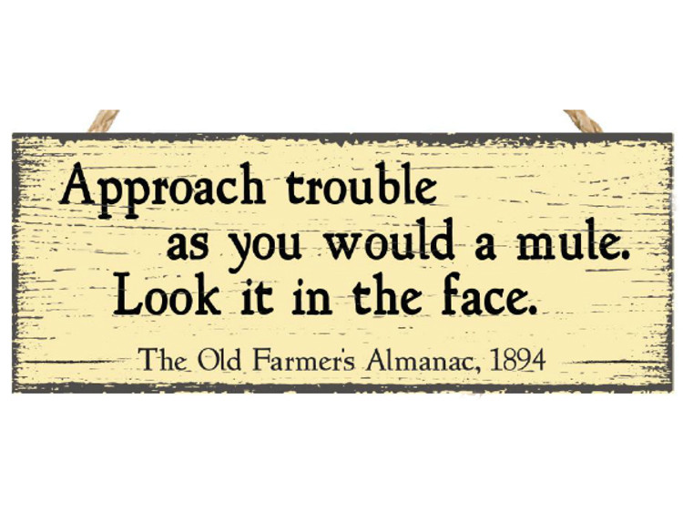Almanac Wooden Sign - Advice from 1894