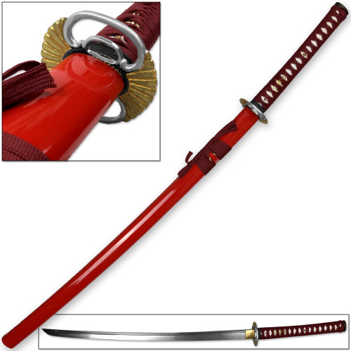 Kenpo Full Tang Blood Lust Katana 1045 HC Steel Japanese Samurai Sword ...