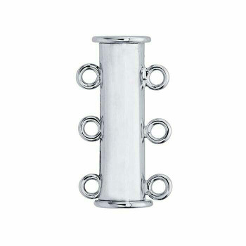 Brass Rhodium-Plated Multi-Strand Tube Slide Magnetic Clasp | Sold by Each | 677591 Brass Rhodium-Plated Multi-Strand Tube Slide Magnetic Clasp | Sold by Each | 677591