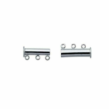 Brass Rhodium-Plated Multi-Strand Tube Slide Magnetic Clasp | Sold by Each | 677591 Brass Rhodium-Plated Multi-Strand Tube Slide Magnetic Clasp | Sold by Each | 677591