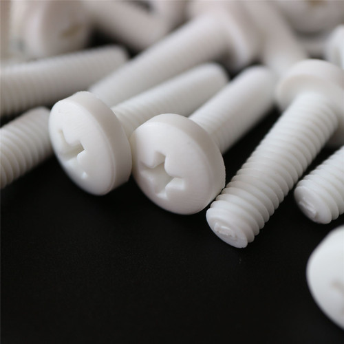 50x White Screw Polypropylene Plastic Nuts & Bolts, M6 x 20mm, Anti