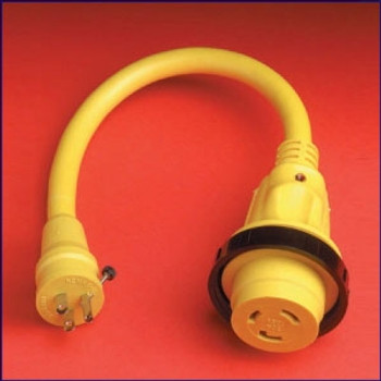 Marinco Pigtail Adapter Plus - 30A Locking to 15A Straight Blade Marinco Pigtail Adapter Plus - 30A Locking to 15A Straight Blade