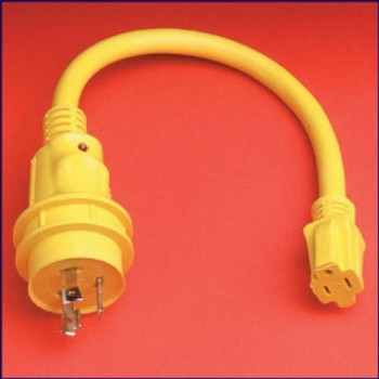 Marinco Pigtail Adapter Plus - 15A Straight Blade to 30A Locking Marinco Pigtail Adapter Plus - 15A Straight Blade to 30A Locking