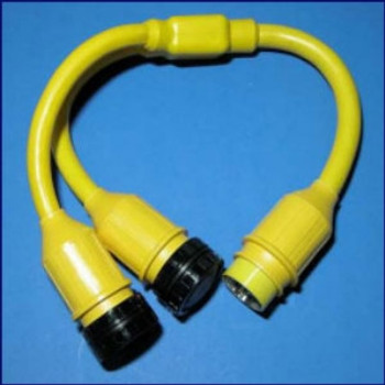 Marinco Y Adapter - 2-50 Amp Locking To 50 Amp 125-250 Volt Locking Marinco Y Adapter - 2-50 Amp Locking To 50 Amp 125-250 Volt Locking
