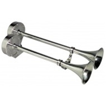 Ongaro Stainless Steel Deluxe Dual Trumpet Horn Ongaro Stainless Steel Deluxe Dual Trumpet Horn
