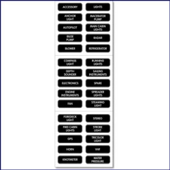 Blue Sea Systems 8031 AC Panel Basic 30 Label Set Blue Sea Systems 8031 AC Panel Basic 30 Label Set