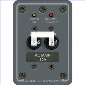 Blue Sea Systems 120V AC Main 30 Amp Circuit Breaker Panel 8077 Blue Sea Systems 120V AC Main 30 Amp Circuit Breaker Panel 8077