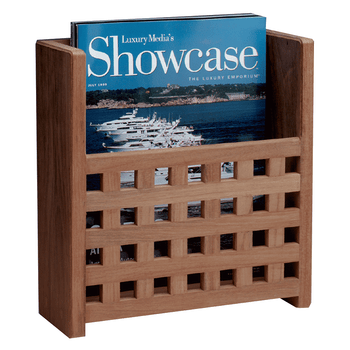Whitecap Grate Front Magazine Rack-Teak Whitecap Grate Front Magazine Rack-Teak