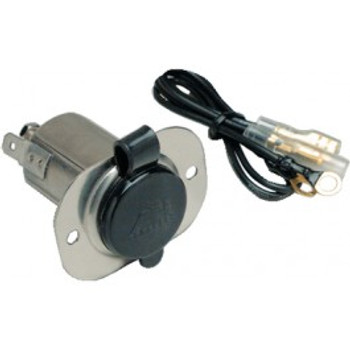 Marinco / AFI 12V Stainless Steel Receptacle With Protective Cap 20036 Marinco / AFI 12V Stainless Steel Receptacle With Protective Cap 20036