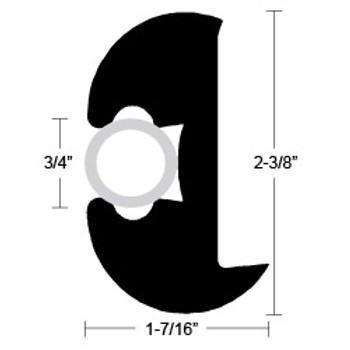 Taco Marine Flexible Rub Rail 2-3/8" x 1-7/16" x 100' V11-0899BKA100 Taco Marine Flexible Rub Rail 2-3/8" x 1-7/16" x 100' V11-0899BKA100
