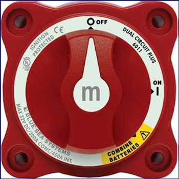 Blue Sea Systems 6011 m-Series (Mini) Battery Switch Dual Circuit Plus Red Blue Sea Systems 6011 m-Series (Mini) Battery Switch Dual Circuit Plus Red