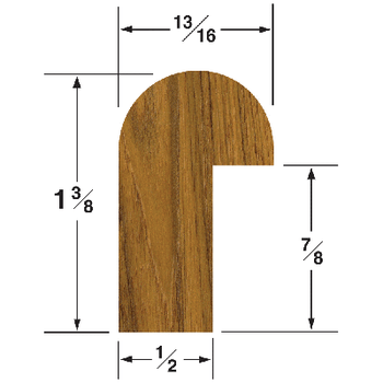 Whitecap Straight Length Teak Edge Molding 60835 Whitecap Straight Length Teak Edge Molding 60835