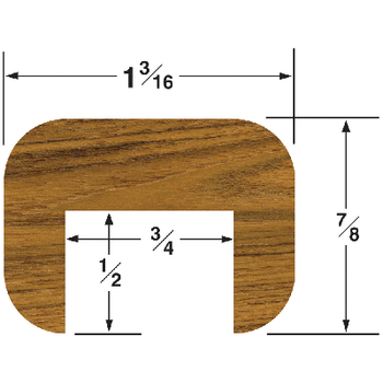 Whitecap 5' Teak Cap Molding Large 60840 Whitecap 5' Teak Cap Molding Large 60840