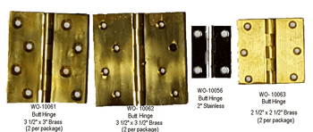 Butt Hinges WO-10063 WO-10056 WO-10062 WO-10061 Butt Hinges WO-10063 WO-10056 WO-10062 WO-10061