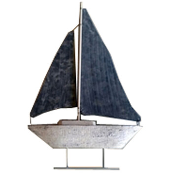Sailboat Decoration Wood and Tin 13" Tall Sailboat Decoration Wood and Tin 13" Tall