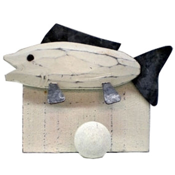 Wooden Fish Coat Hook Wood and Tin Wooden Fish Coat Hook Wood and Tin
