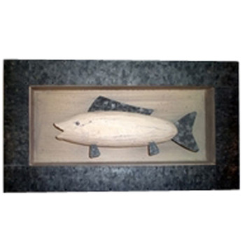 Fish Shadow Box Decoration Wood and Tin Fish Shadow Box Decoration Wood and Tin