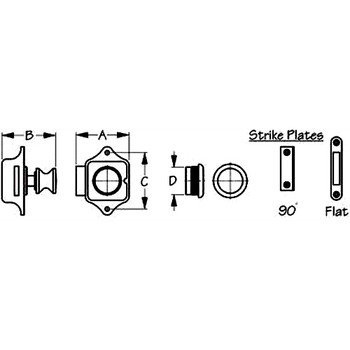 Sea Dog Stainless Steel Push Button Latch 225300-1 Sea Dog Stainless Steel Push Button Latch 225300-1