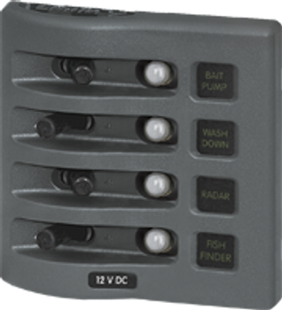 Blue Sea Systems Weather Deck Panel Gray 4 Positons Breaker Blue Sea Systems Weather Deck Panel Gray 4 Positons Breaker