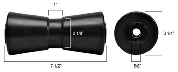 Caliber 8" Black Rubber Keel Rollers 25108 Caliber 8" Black Rubber Keel Rollers 25108