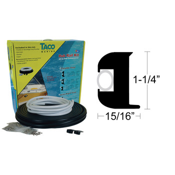 Taco Marine V11-3447 1-1/4"Rub Rail Kit Black & White 50' Taco Marine V11-3447 1-1/4"Rub Rail Kit Black & White 50'