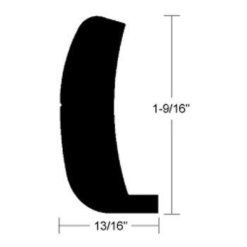 Taco Marine 1-9/16" x 13/16" x 20' Rigid Vinyl Rub Rail V21-0188BKA20D Taco Marine 1-9/16" x 13/16" x 20' Rigid Vinyl Rub Rail V21-0188BKA20D