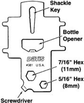 Davis Universal Deck Plate Key Davis Universal Deck Plate Key