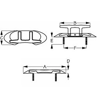 Sea Dog Stainless Folding Stud Mount Cleat 4.5" Sea Dog Stainless Folding Stud Mount Cleat 4.5"