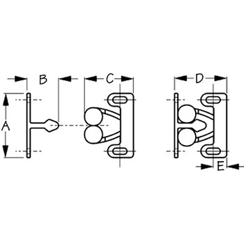 Sea Dog Twin Roller Door Catch Set 227141 Sea Dog Twin Roller Door Catch Set 227141