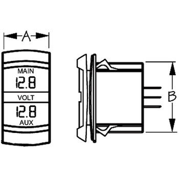 Sea Dog Dual Voltmeter Rocker Switch Style 421636-1 Sea Dog Dual Voltmeter Rocker Switch Style 421636-1