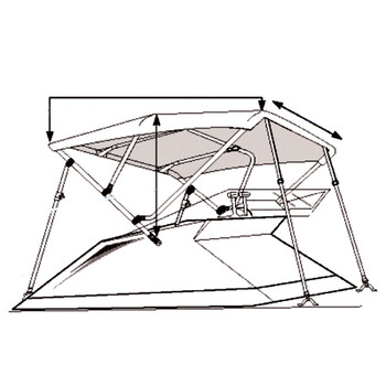 Taylor Made Deluxe Pontoon Bimini 96"W x 56"H x 8'L FRAME ONLY 601325 Taylor Made Deluxe Pontoon Bimini 96"W x 56"H x 8'L FRAME ONLY 601325