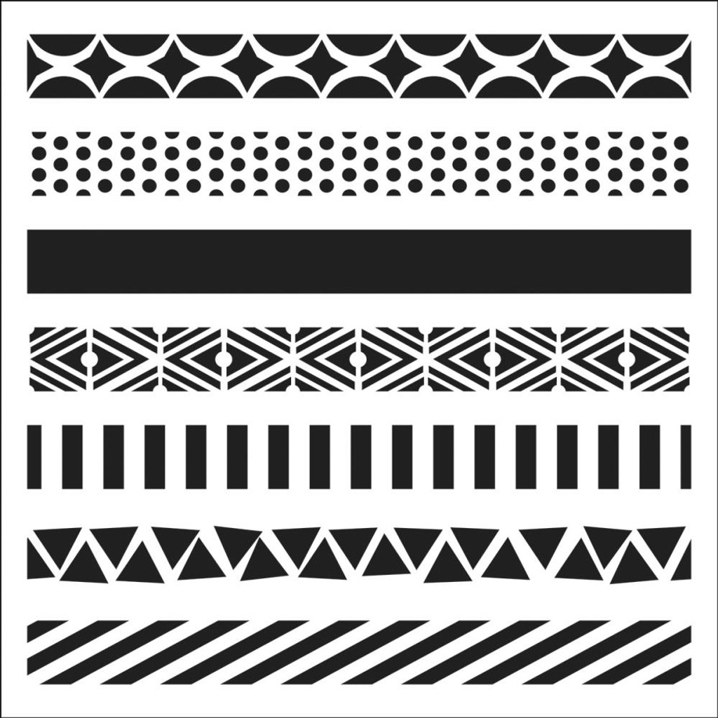 Stencil Pattern Strips 6 x 6 Poly Clay Play