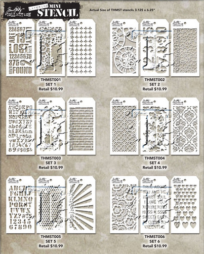 Tim Holtz Mini Layered Stencil Sets 3/pkg