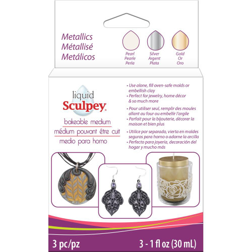 Sculpey Liquid Metallics 3/Pkg
