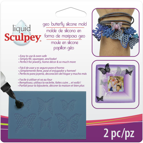 Liquid Sculpey Silicone Bakeable Mold W/Squeegee Geo Butterfly
