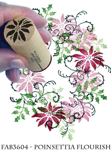 Rubber Stamps Poinsettia Flourish Set