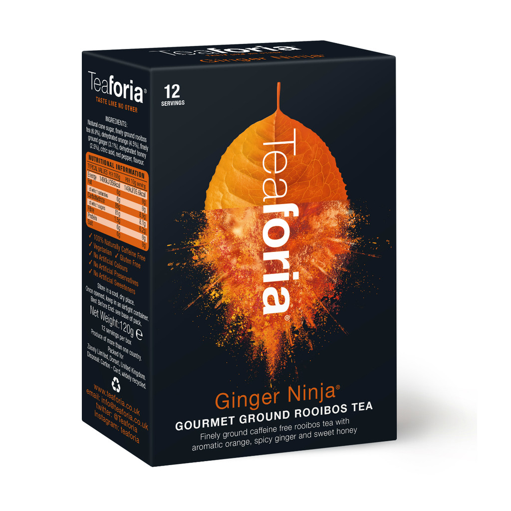 Teaforia Ginger Ninja® Ground Rooibos Tea (120g)