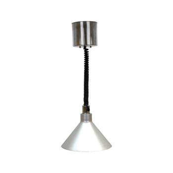 Buffet Enhancements Hanging Heat Lamp, Wide Shade Retractable with Stainless Steel Finish Buffet Enhancements Hanging Heat Lamp, Wide Shade Retractable with Stainless Steel Finish
